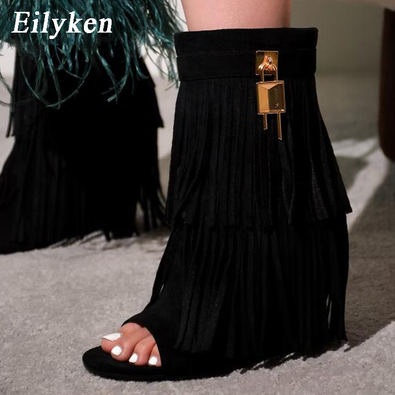 Women Shoes Boots - Eilyken Sandal Sepatu Bot Wedges Desainer
