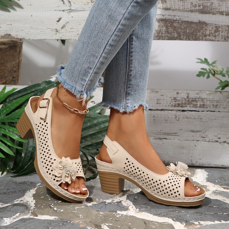Sandal Wanita Hak Tebal Musim  - Square Toe Mule ulasan dan harga