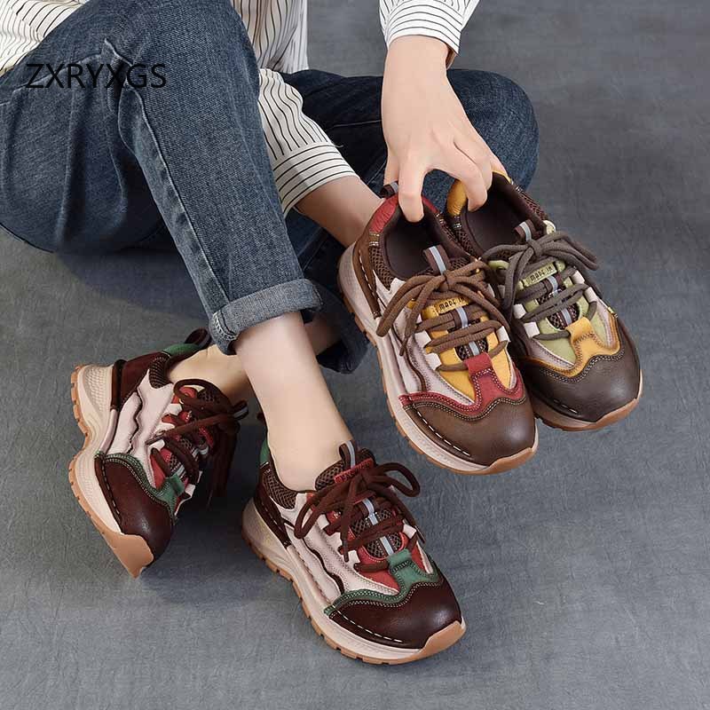 ZXRYXGS Sepatu Kets Kulit Asli - Women Shoes Size 4 In Cm ulasan dan harga