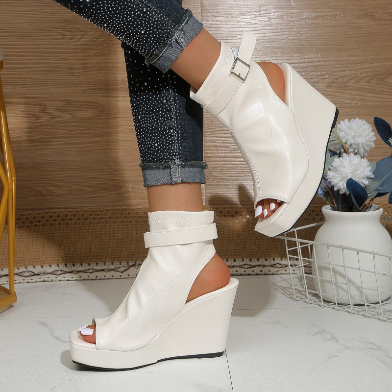 Sandal Platform Wedge Ujung Pe - Square Toe Mule ulasan dan harga