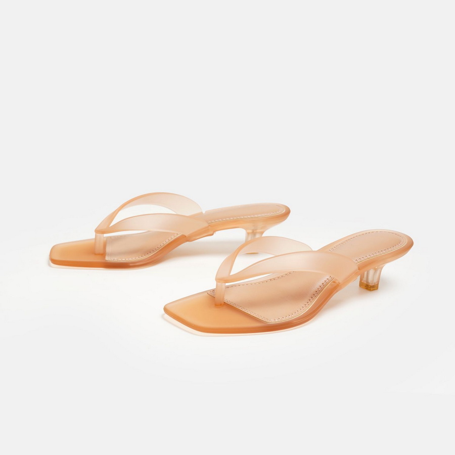 Sandal Thong PVC Hijau Zaitun  - Square Toe Mule ulasan dan harga
