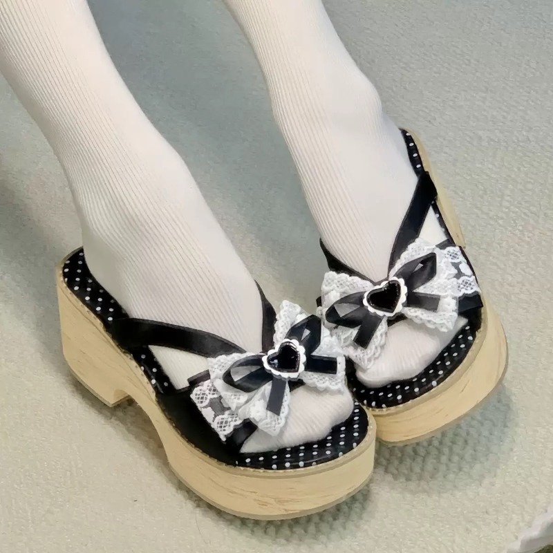 Sandal Platform Tebal Motif Ka - Square Toe Mule ulasan dan harga