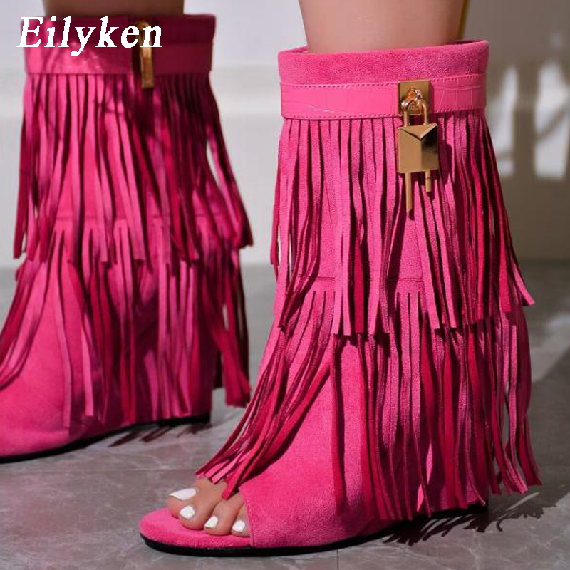 Eilyken Sandal Sepatu Bot Wedg - Women Shoes Boots ulasan dan harga
