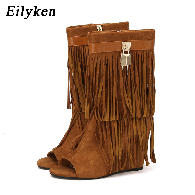 Eilyken Sandal Sepatu Bot Wedg - Women Shoes Boots ulasan dan harga